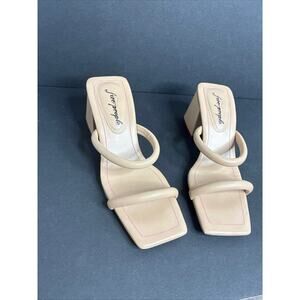 Free People Parker Leather Open Two Strap Sandal Size 39.5 (8.5 US) Nude